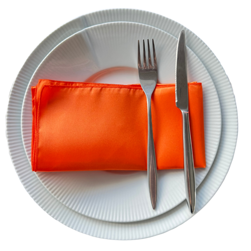 Serviette orange satiné polyester